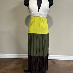 American Rag Maxi Dress in White, Yellow, and Green